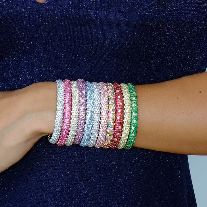 Zydo bracciale elastico bombato in ametista oro rosa ametista 60862