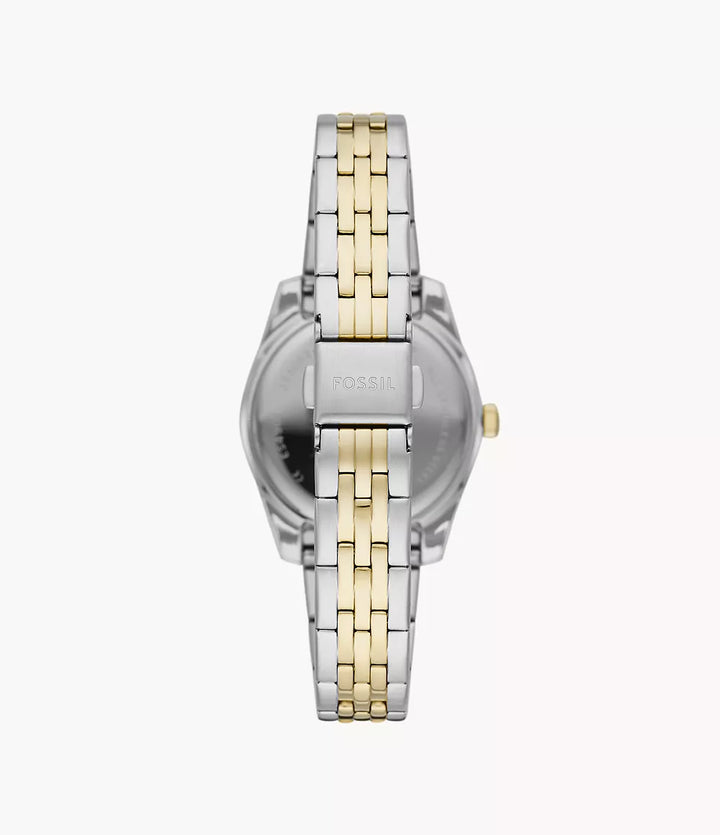 Fossil orologio Scarlette 33mm champagne quarzo acciaio finiture PVD oro giallo ES4949