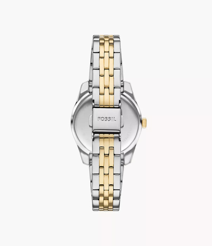 Fossil orologio Scarlette 33mm verde quarzo acciaio finiture PVD oro giallo ES5388