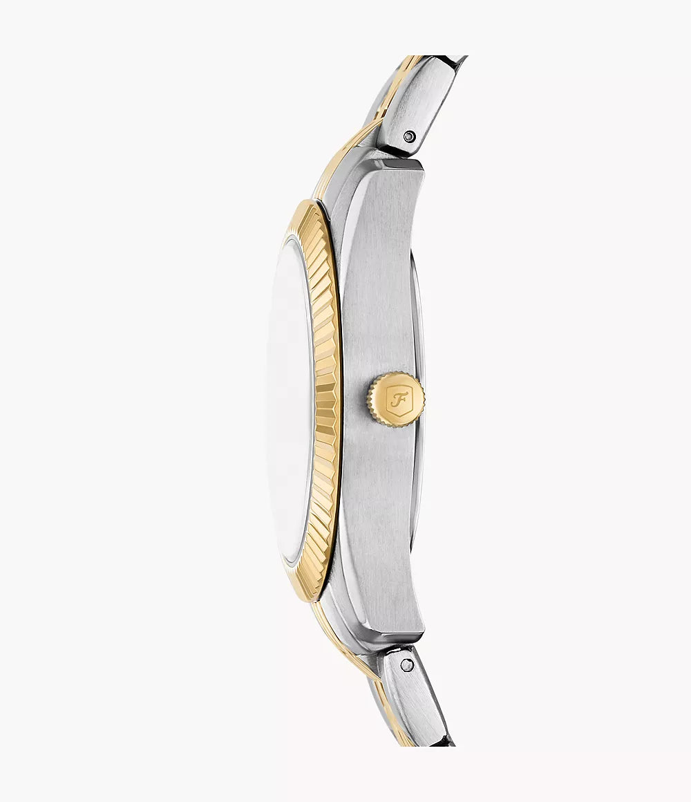 Fossil orologio Scarlette 33mm verde quarzo acciaio finiture PVD oro giallo ES5388