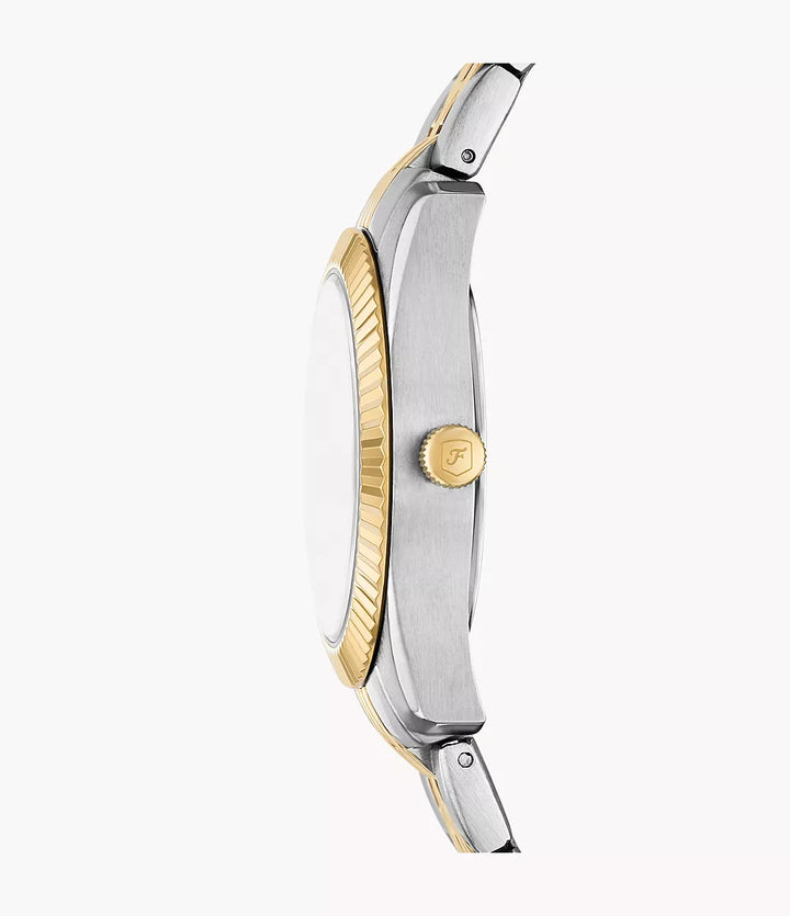 Fossil orologio Scarlette 33mm verde quarzo acciaio finiture PVD oro giallo ES5388