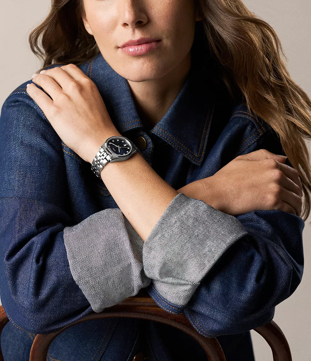 Fossil orologio Scarlette 34mm blu quarzo acciaio ES5457