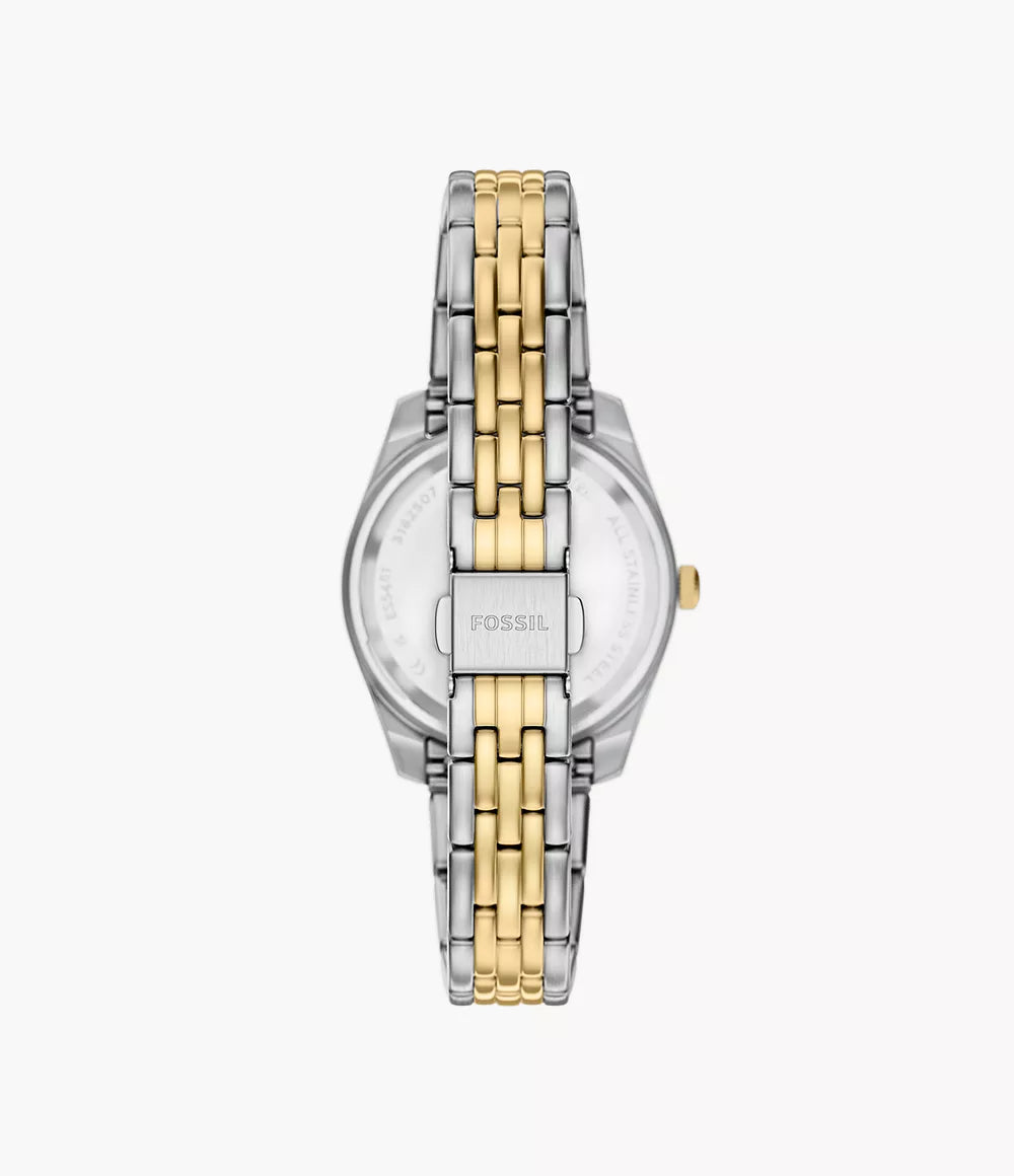 Fossil orologio Scarlette 33mm bordeaux quarzo acciaio finiture PVD oro giallo ES5461
