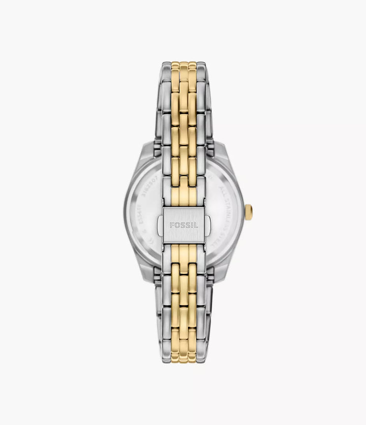 Fossil orologio Scarlette 33mm bordeaux quarzo acciaio finiture PVD oro giallo ES5461