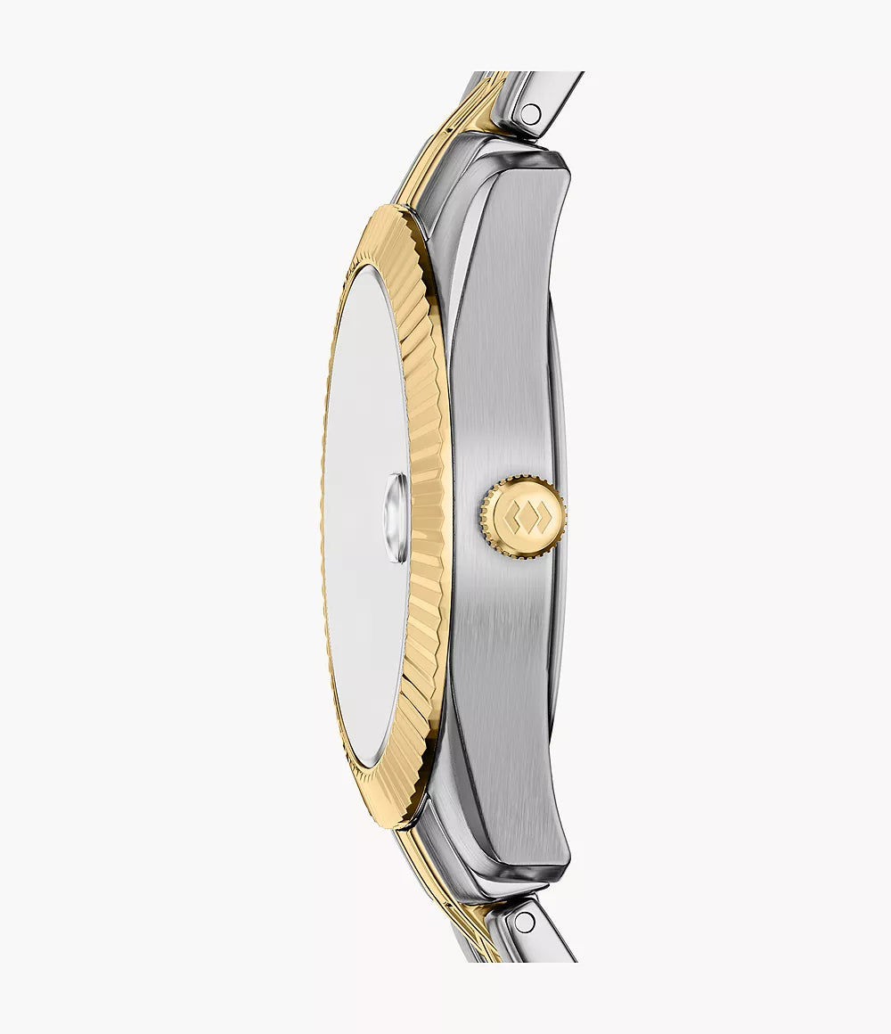Fossil orologio Scarlette 33mm bordeaux quarzo acciaio finiture PVD oro giallo ES5461