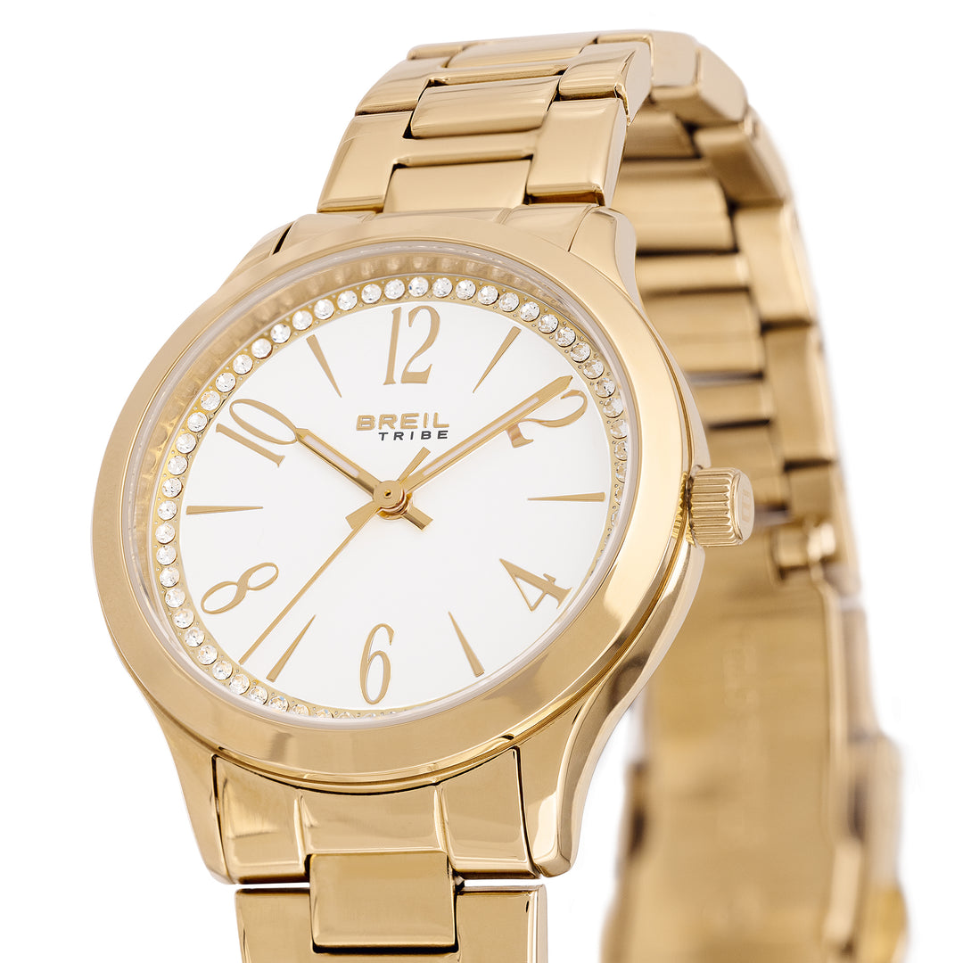 Breil orologio Abby 32mm bianco quarzo acciaio finitura PVD oro EW0754