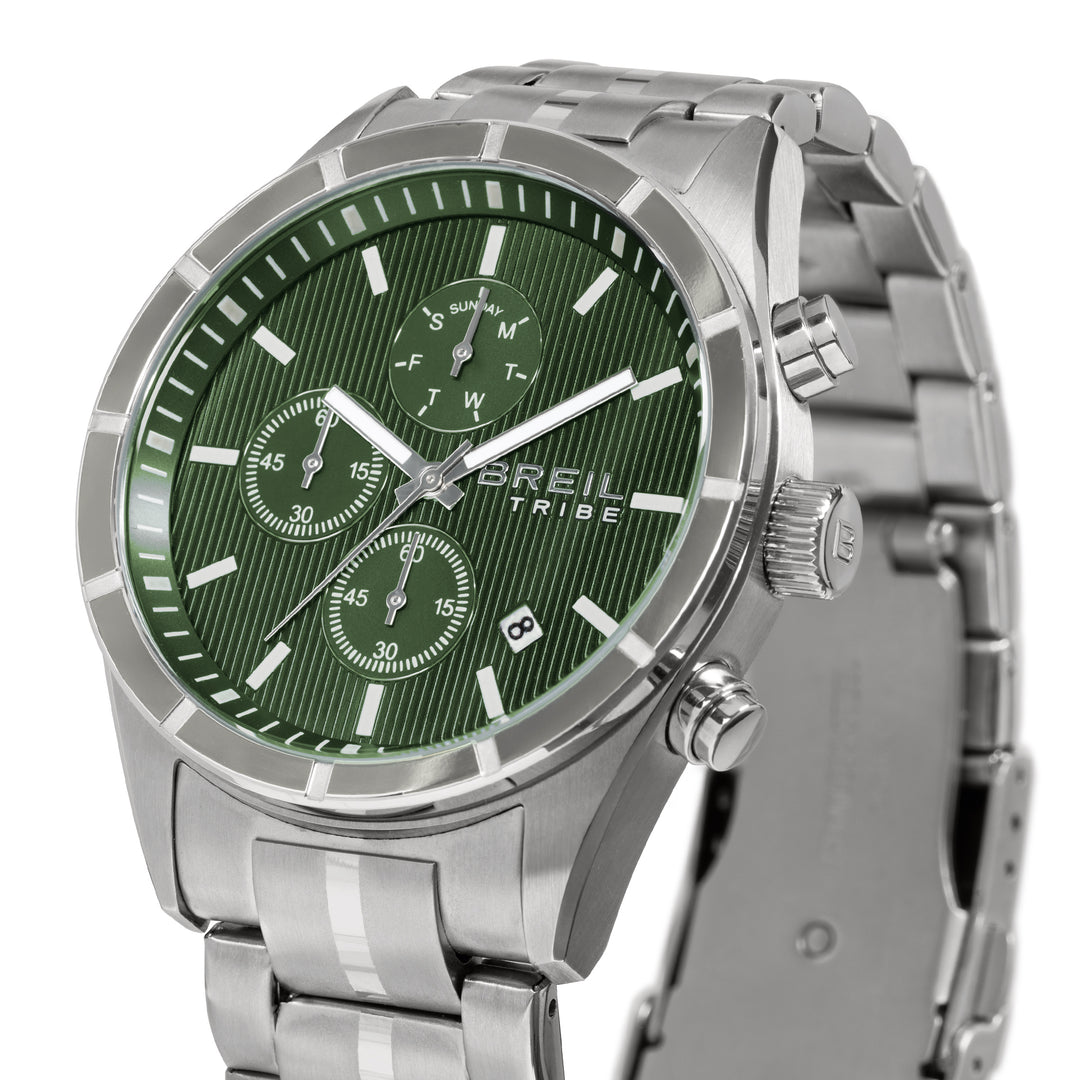 Breil orologio Captain Chrono 42mm verde quarzo acciaio EW0796