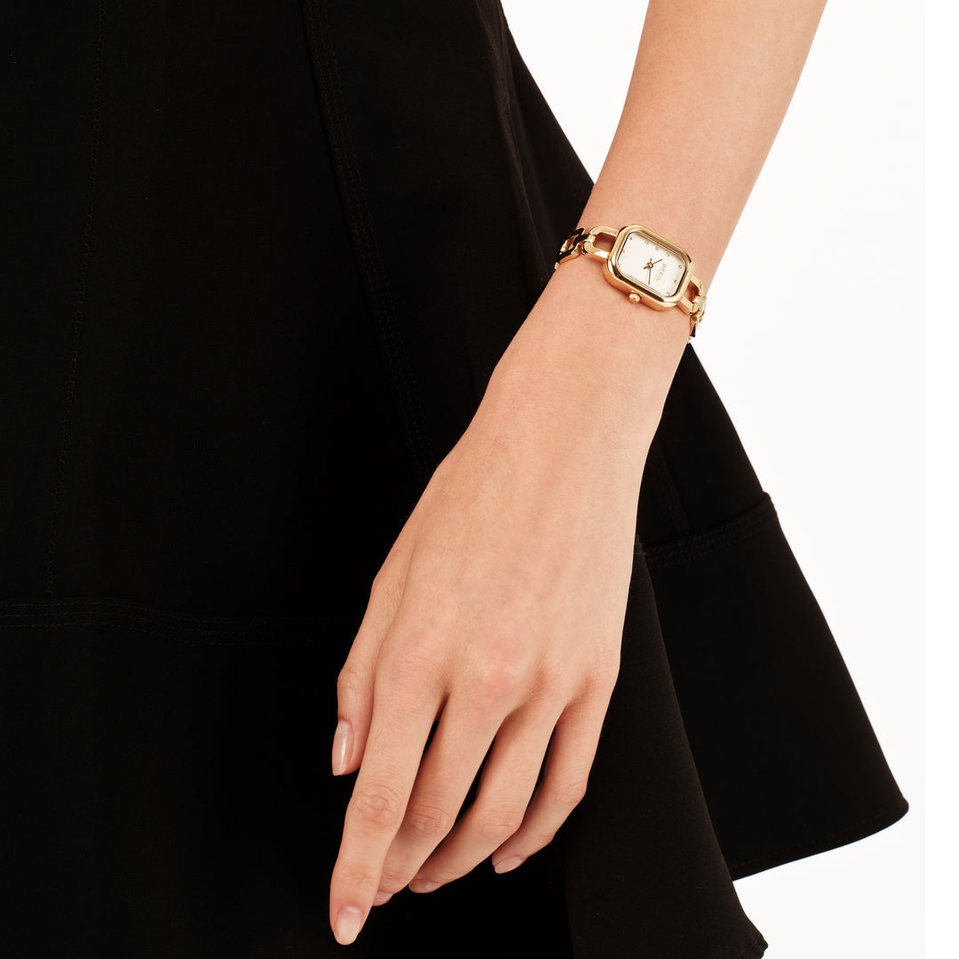 Breil orologio Bon Ton 28mm bianco quarzo acciaio finitura PVD oro giallo EW0813