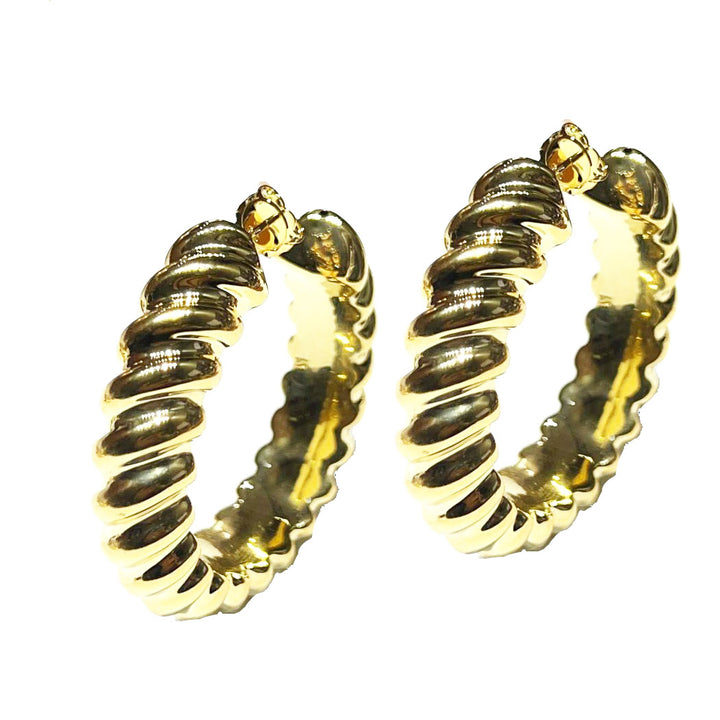Federica Rossi orecchini a cerchio Vortice bronzo finitura PVD oro 18kt FR.OR.25