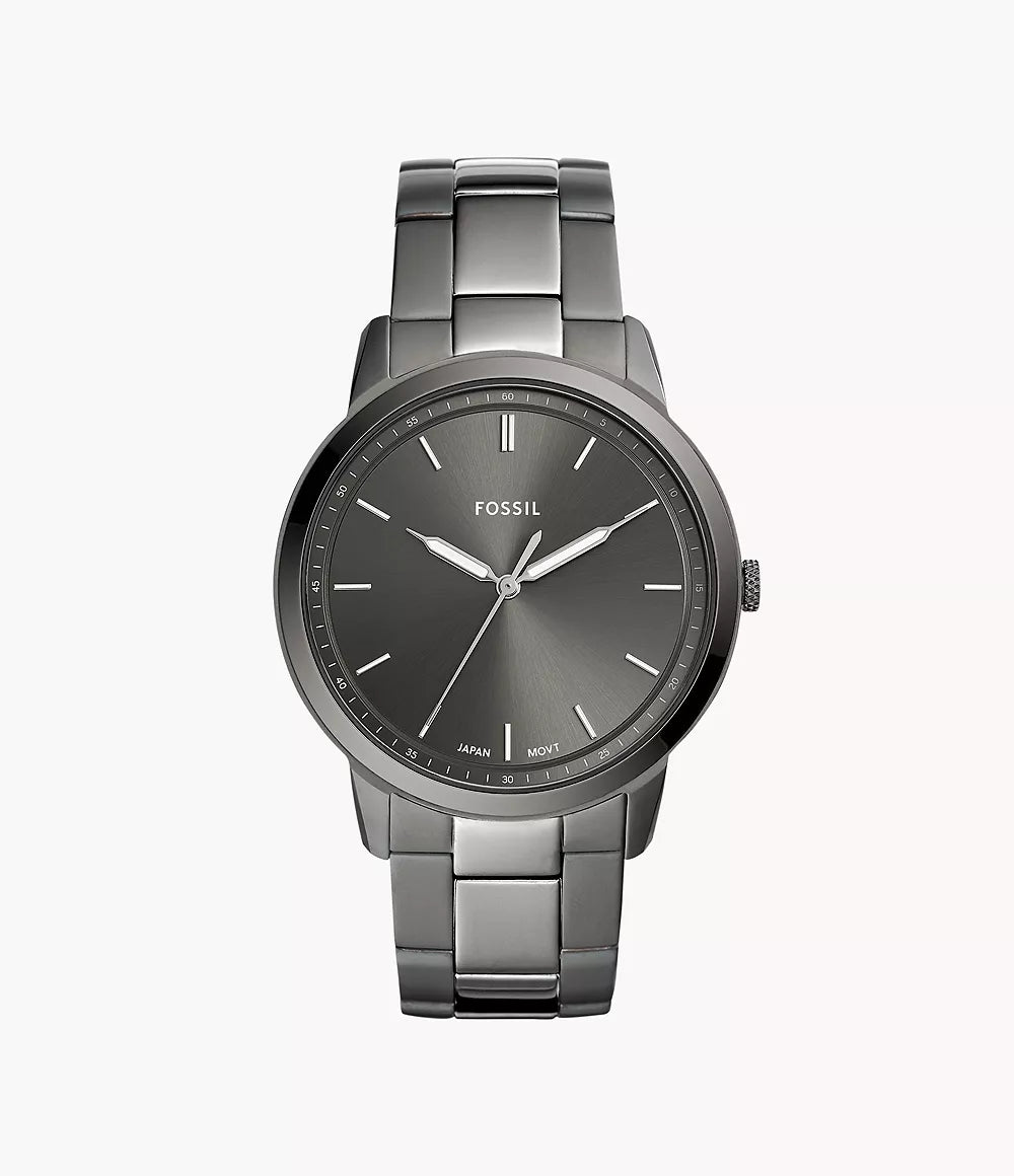 Fossil orologio Minimalist 44mm grigio quarzo acciaio finitura PVD grigio FS5459