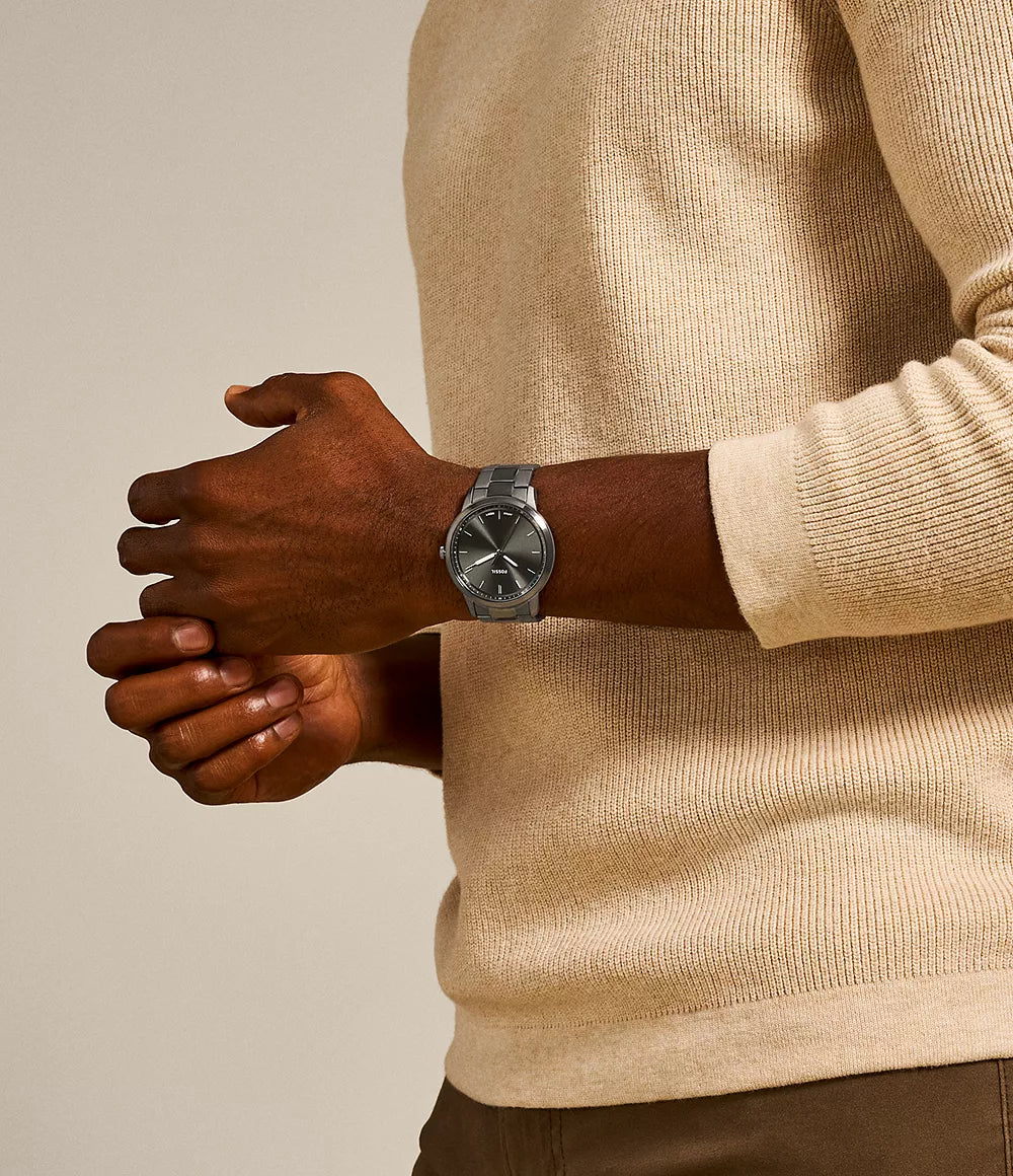 Fossil orologio Minimalist 44mm grigio quarzo acciaio finitura PVD grigio FS5459