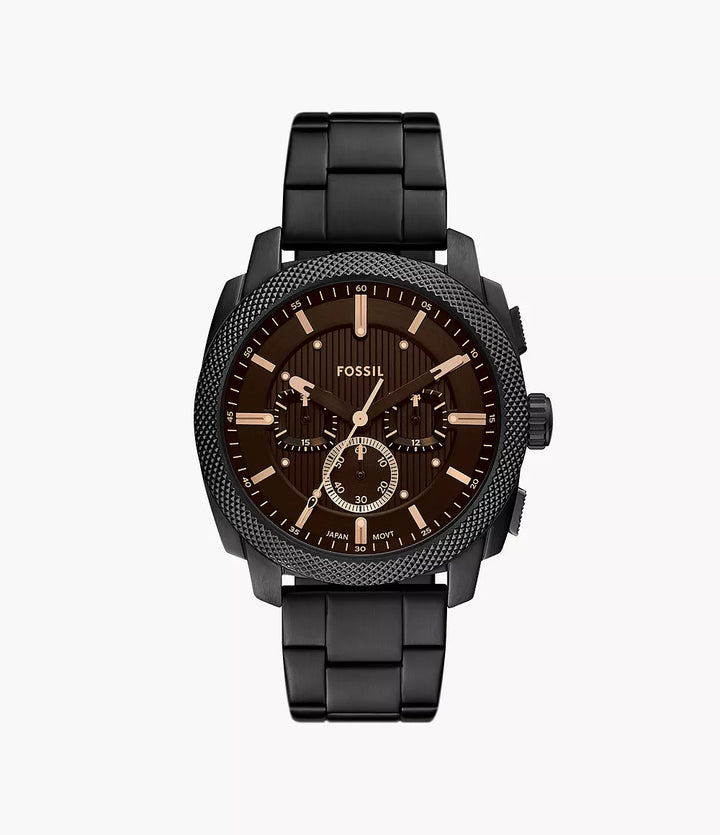 Fossil orologio Machine Chrono 44mm nero quarzo acciaio finitura PVS nero FS6097