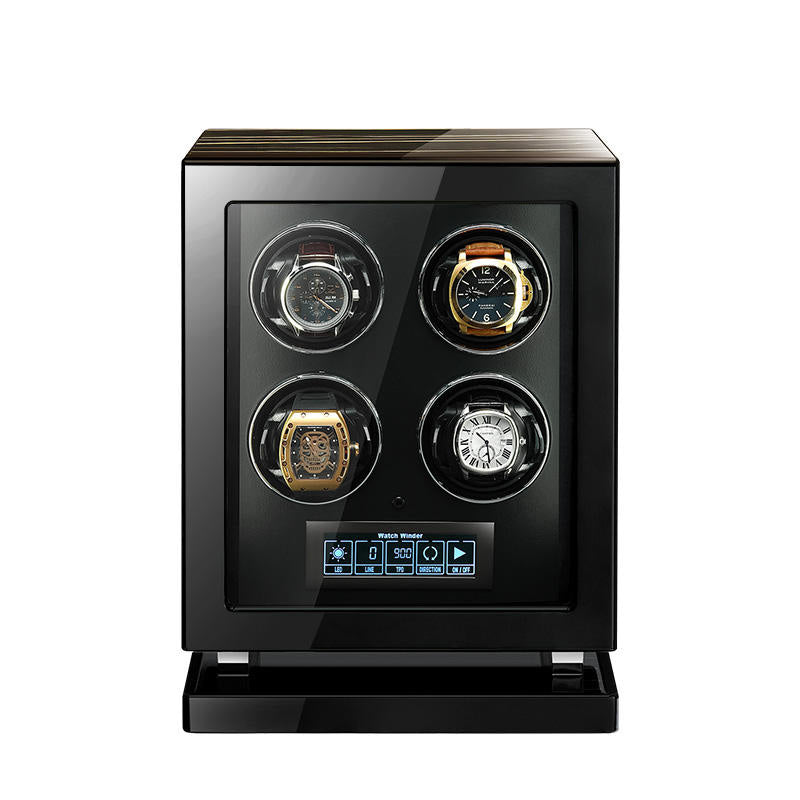 Capodagli scatola cofanetto rotore carica 4 orologi in legno con serratura smart e luce MQ6304
