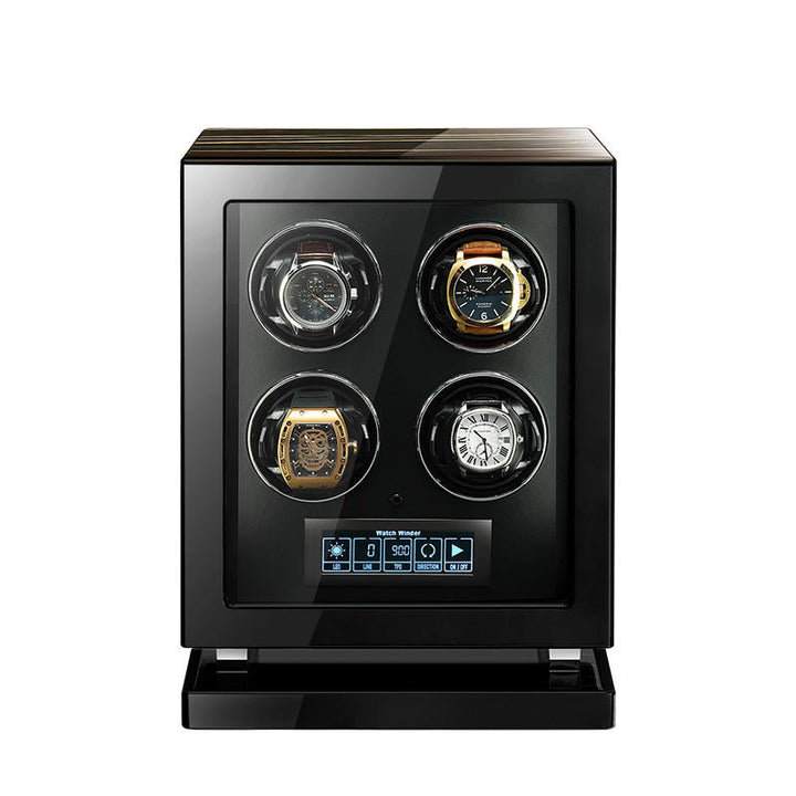 Capodagli scatola cofanetto rotore carica 4 orologi in legno con serratura smart e luce MQ6304