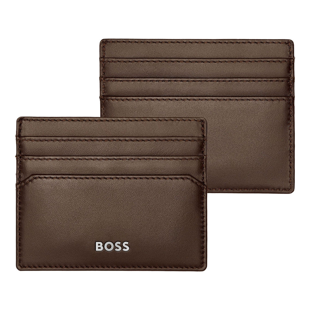 Hugo Boss Porta carte Classico Liscio Marrone HLC403Y