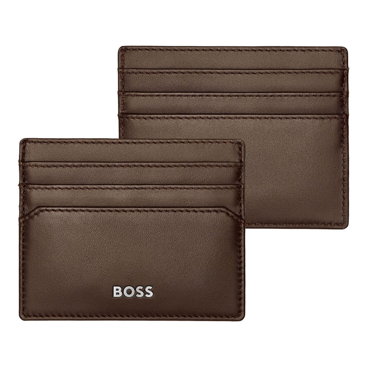 Hugo Boss Porta carte Classico Liscio Marrone HLC403Y
