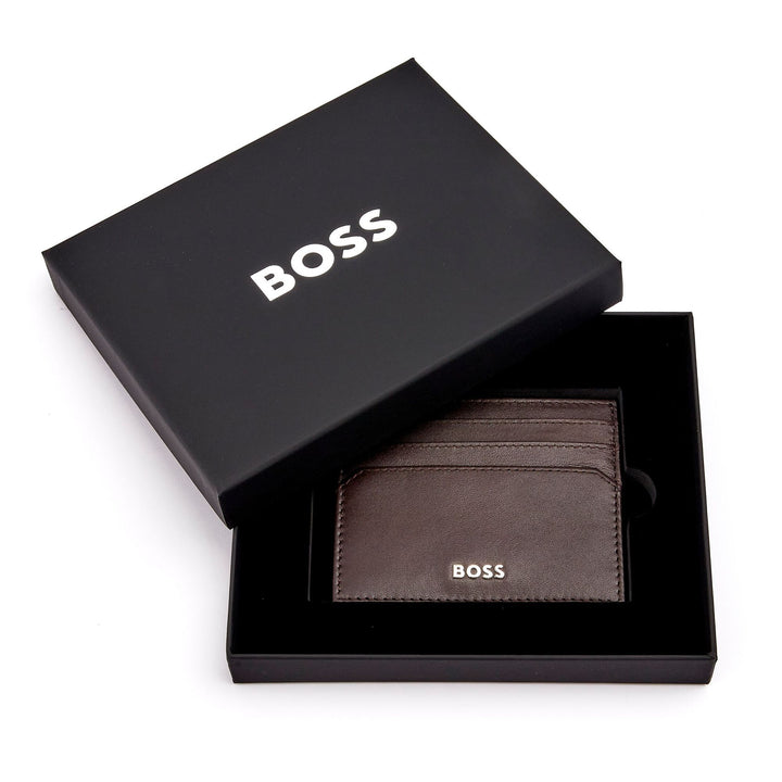Hugo Boss Porta carte Classico Liscio Marrone HLC403Y