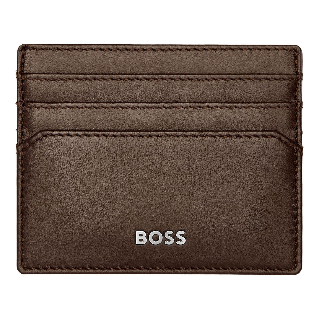 Hugo Boss Porta carte Classico Liscio Marrone HLC403Y