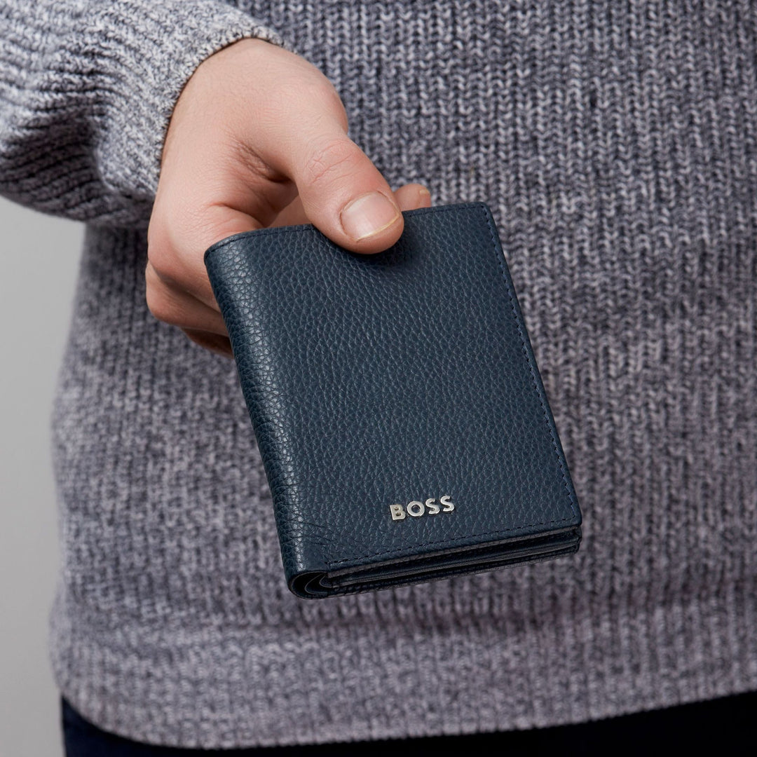 Hugo Boss Porta carte pieghevole Classic Grained Navy HLE416N