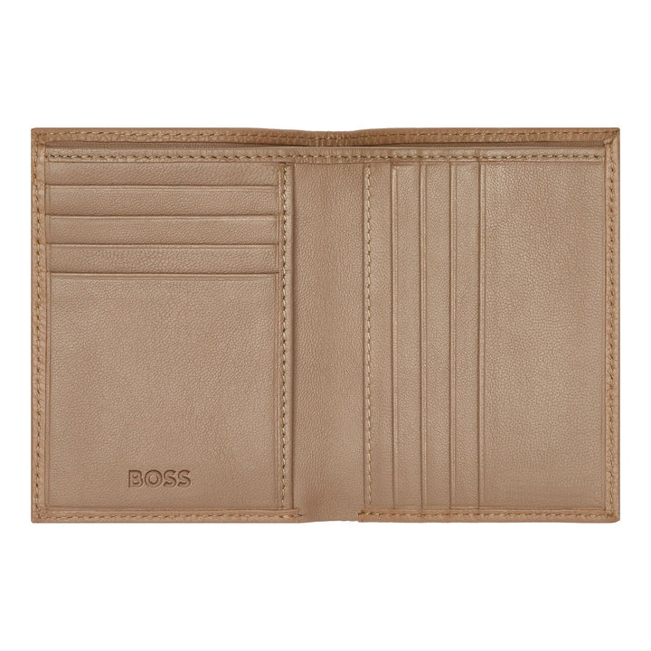 Hugo Boss Porta carte pieghevole Classic Grained Camel HLE416X