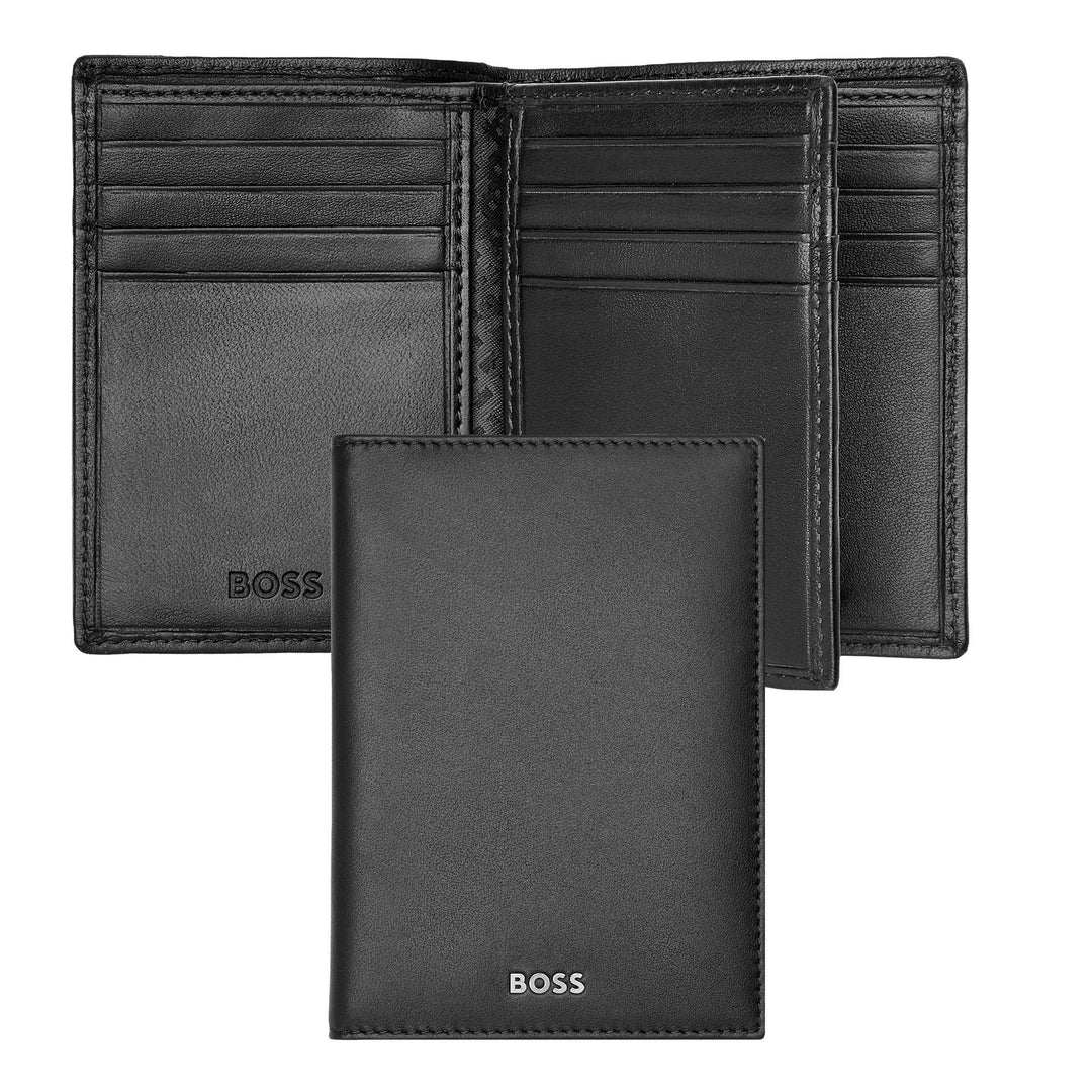 Hugo Boss Porta carte trifold Classico Liscio Nero HLF403A