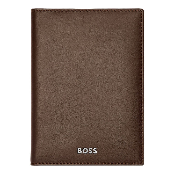 Hugo Boss Porta carte trifold Classico liscio marrone HLF403Y