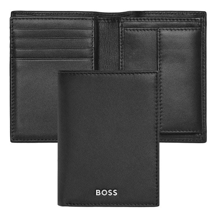 Hugo Boss Porta carte con patta e tasca porta soldi Classic Smooth Black HLG403A