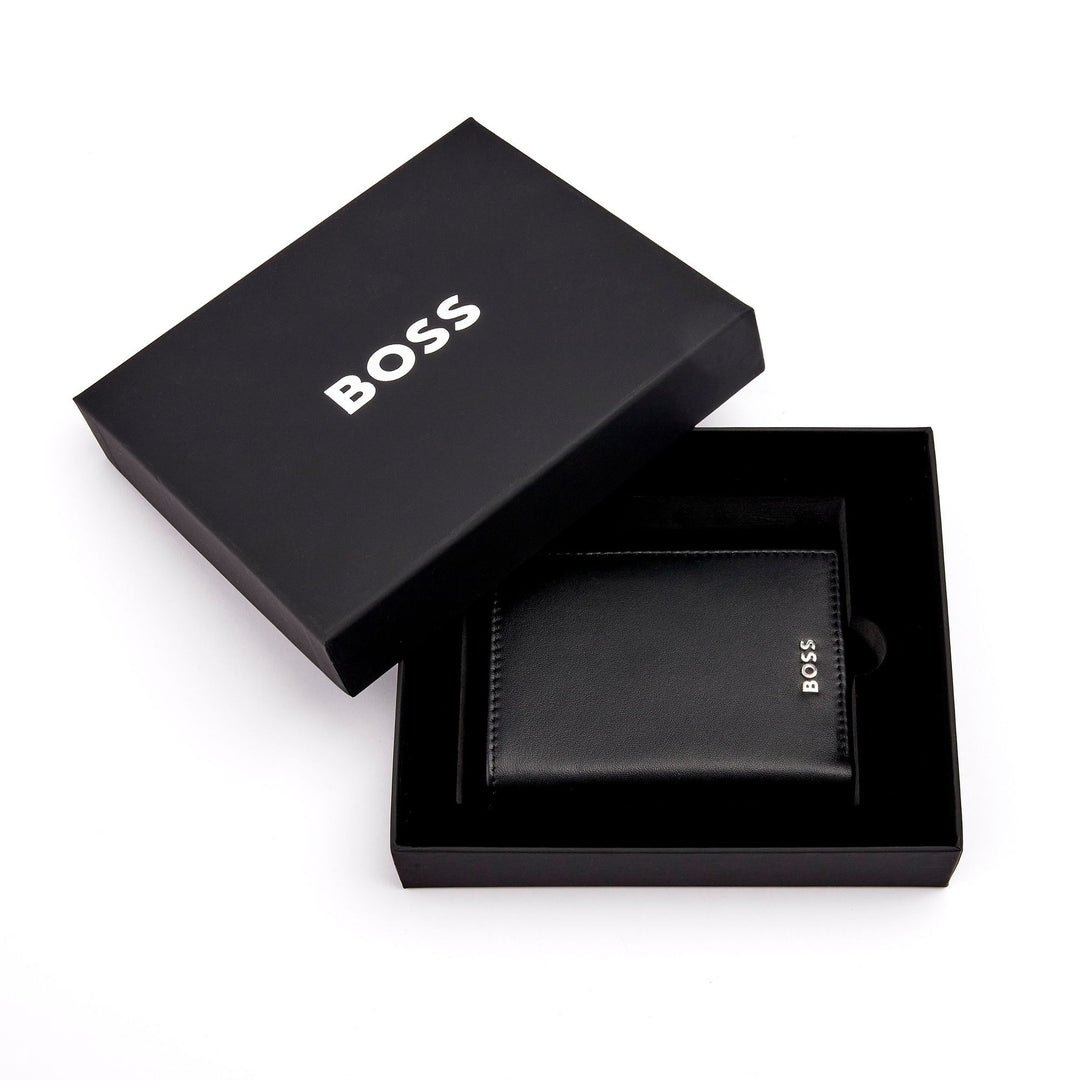 Hugo Boss Porta carte con patta e tasca porta soldi Classic Smooth Black HLG403A