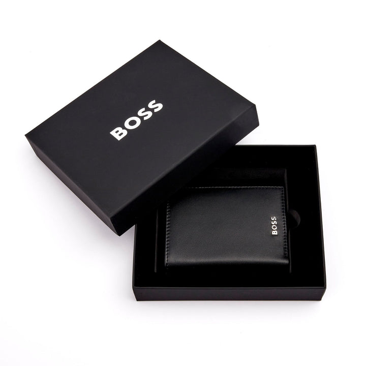 Hugo Boss Porta carte con patta e tasca porta soldi Classic Smooth Black HLG403A