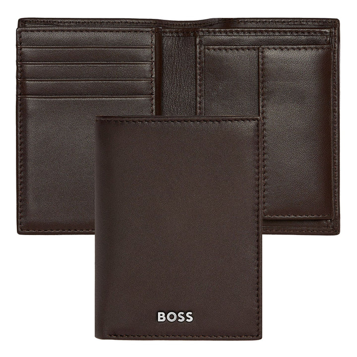 Hugo Boss Porta carte con patta e tasca porta soldi Classic Smooth Brown HLG403Y