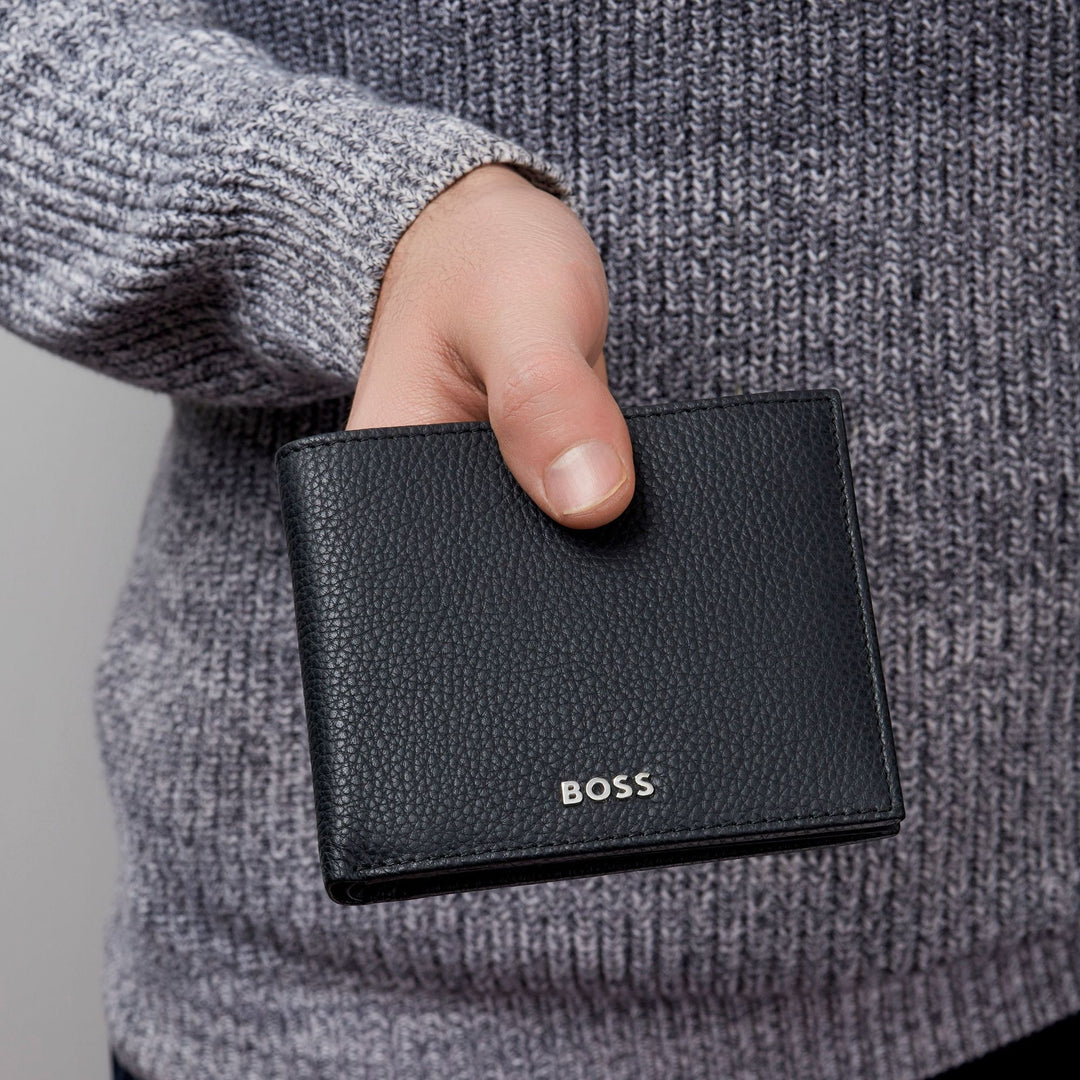 Hugo Boss Portafoglio porta soldi Classico Granulato Nero HLM416A