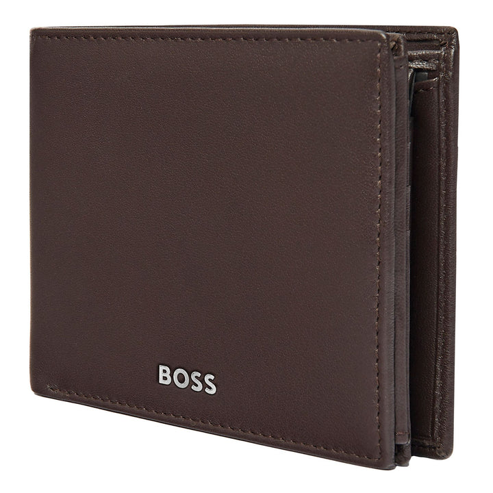 Hugo Boss Portafoglio porta soldi con patta Classico Liscio Marrone HLN403Y