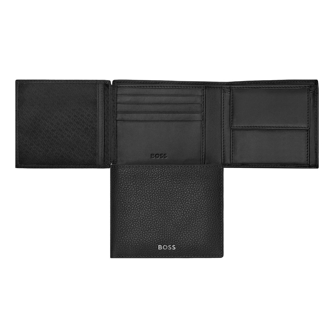 Hugo Boss Portafoglio porta soldi con patta Classic Grained Nero HLN416A
