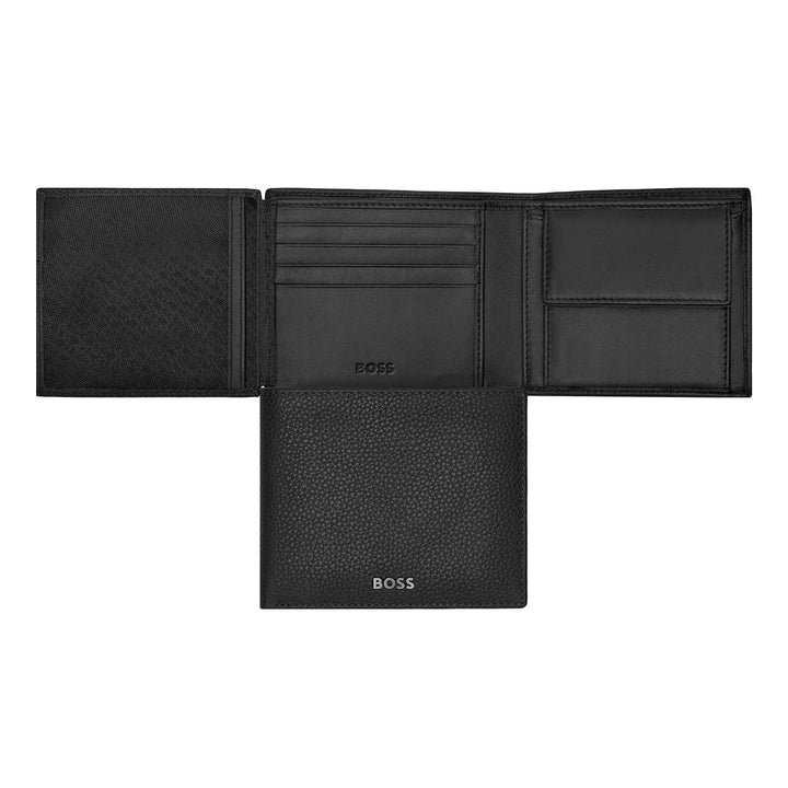 Hugo Boss Portafoglio porta soldi con patta Classic Grained Nero HLN416A