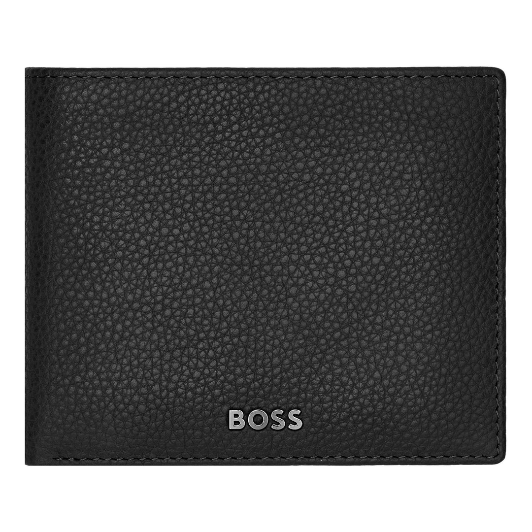 Hugo Boss Portafoglio porta soldi con patta Classic Grained Nero HLN416A
