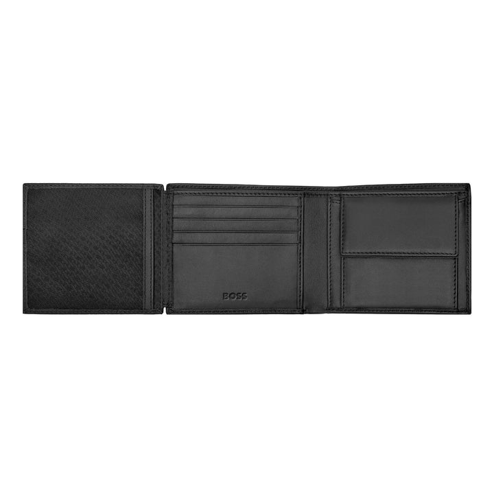 Hugo Boss Portafoglio porta soldi con patta Classic Grained Nero HLN416A