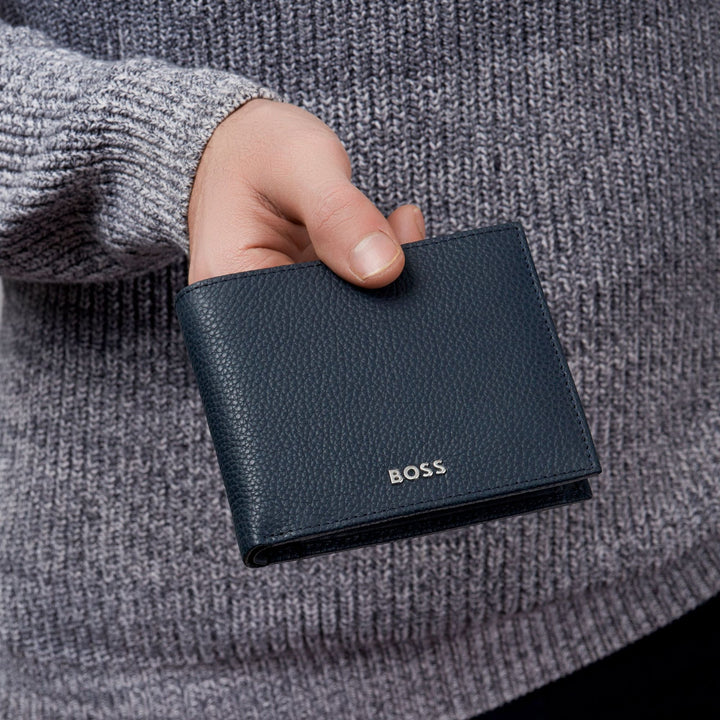 Hugo Boss Portafoglio con patta Classic Grained Navy HLN416N