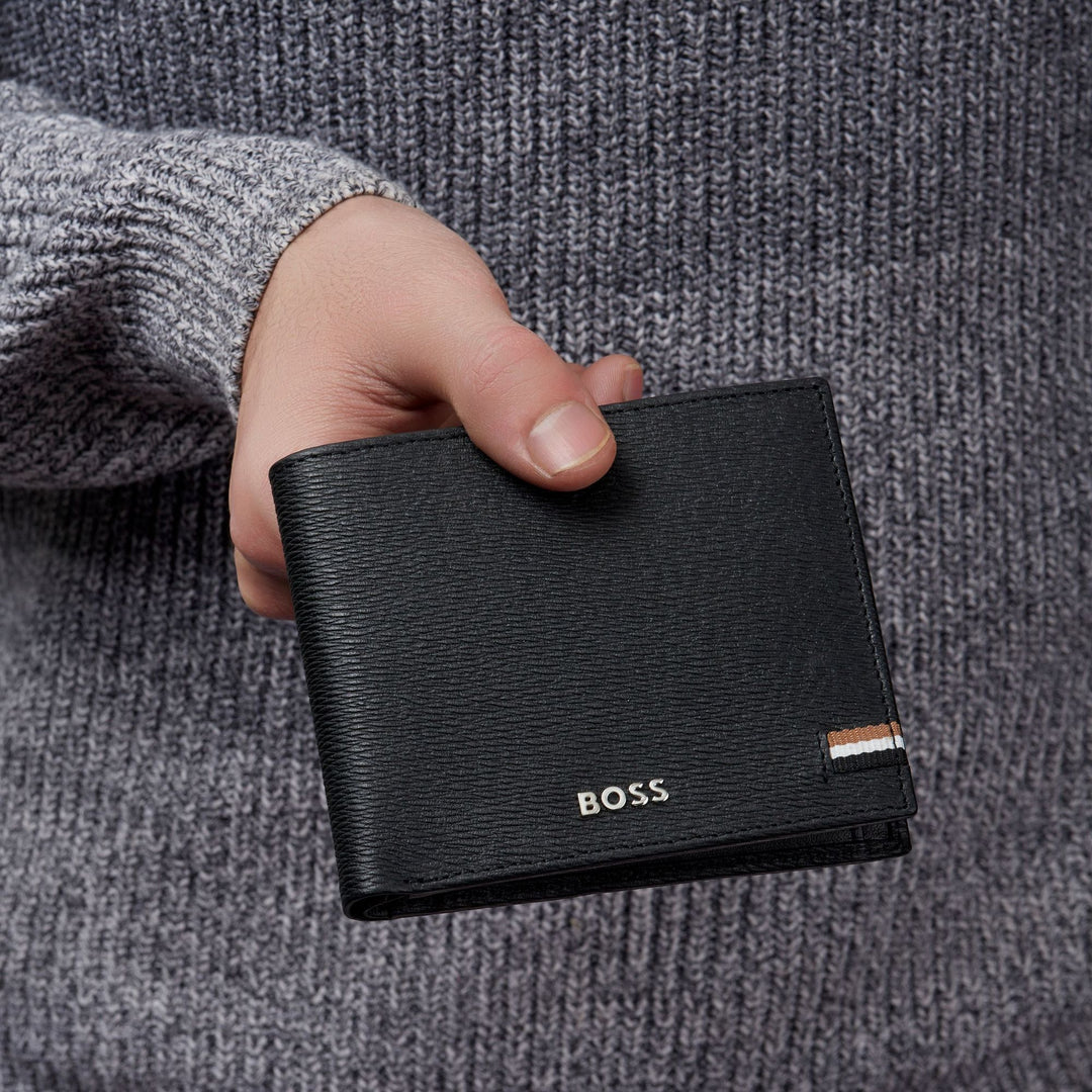Hugo Boss Portafoglio porta soldi con patta Iconic Black HLN421A