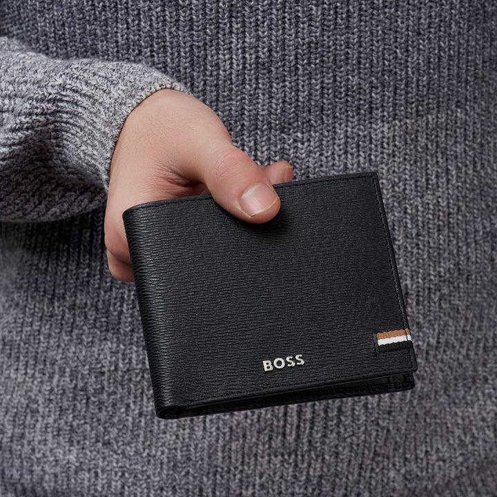 Hugo Boss Portafoglio porta soldi con patta Iconic Black HLN421A
