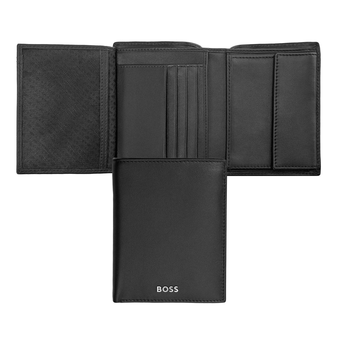 Hugo Boss Portafoglio verticale con patta Classico Liscio Nero HLO403A