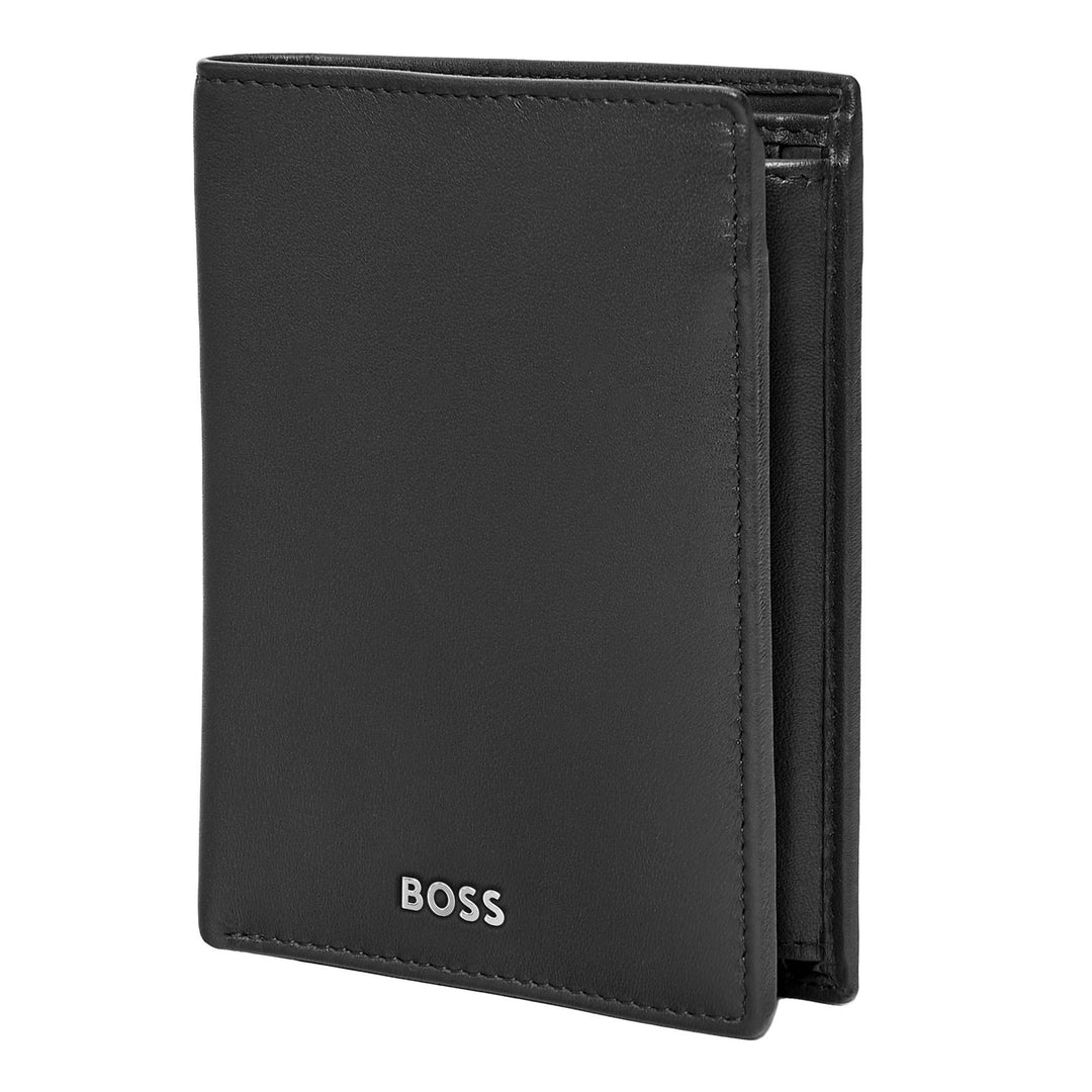Hugo Boss Portafoglio verticale con patta Classico Liscio Nero HLO403A