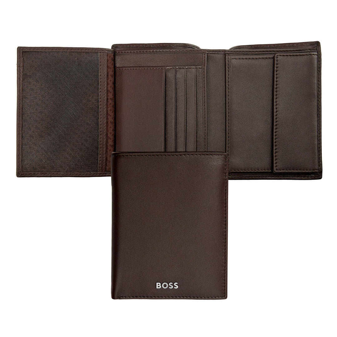 Hugo Boss Portafoglio verticale con patta Classico Liscio Marrone HLO403Y