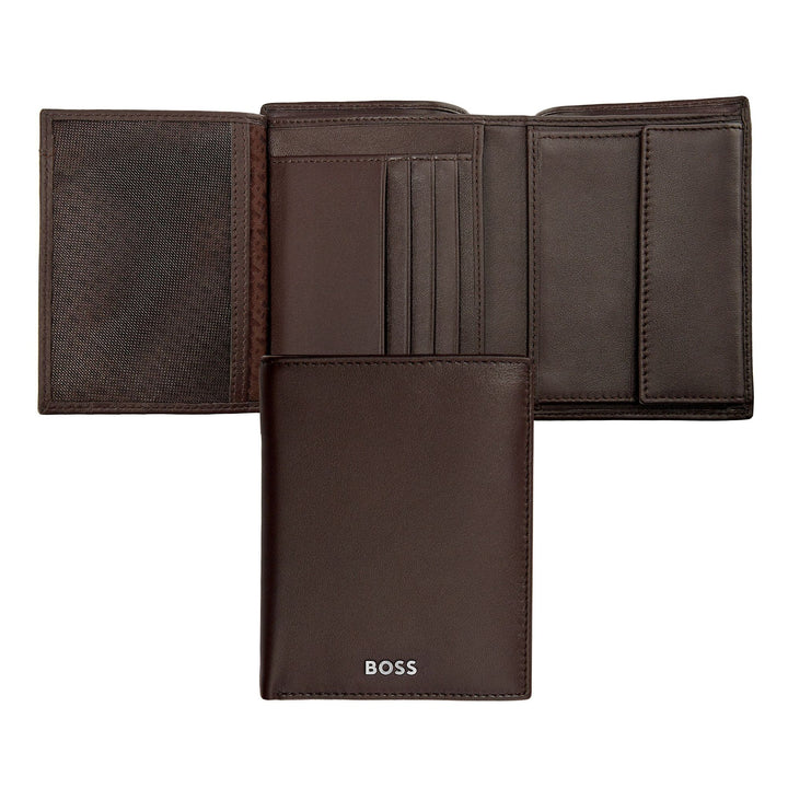 Hugo Boss Portafoglio verticale con patta Classico Liscio Marrone HLO403Y