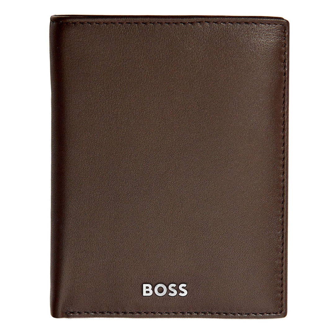 Hugo Boss Portafoglio verticale con patta Classico Liscio Marrone HLO403Y
