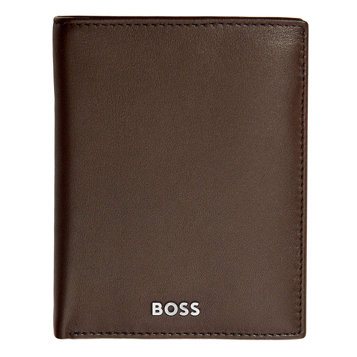 Hugo Boss Portafoglio verticale con patta Classico Liscio Marrone HLO403Y