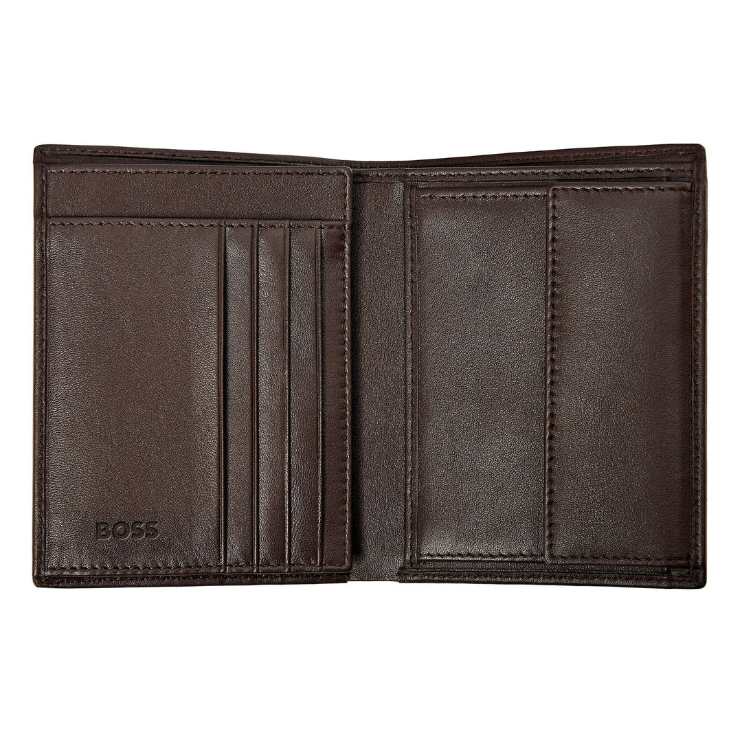 Hugo Boss Portafoglio verticale con patta Classico Liscio Marrone HLO403Y