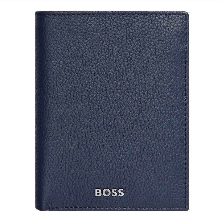 Hugo Boss Portafoglio verticale con patta Classic Granulato Navy HLO416N