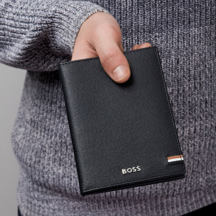 Hugo Boss Portafoglio verticale con patta Iconic Black HLO421A