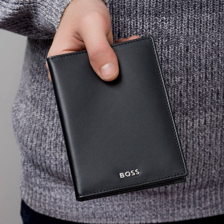 Hugo Boss Portapassaporto Classico Liscio Nero HLP403A