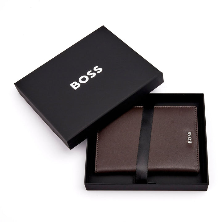 Hugo Boss Portapassaporto Classico Liscio Marrone HLP403Y